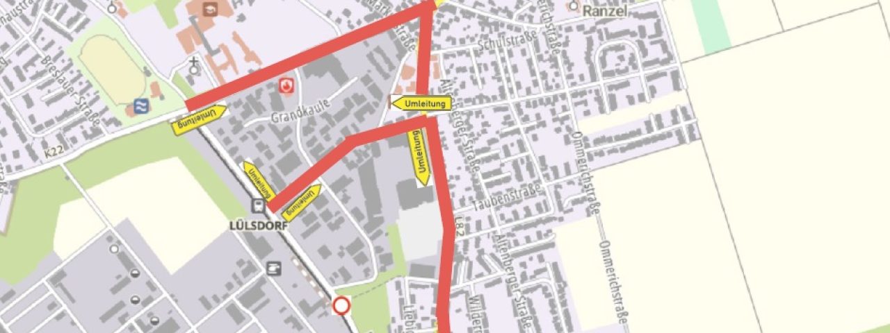 Vollsperrung Feldmühlenstraße