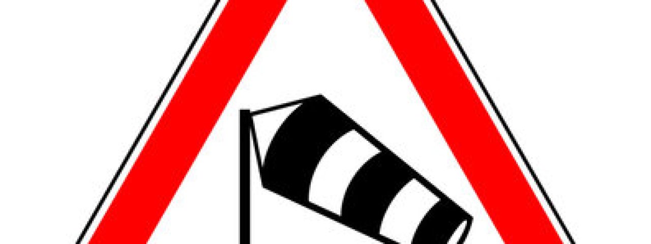Warnschild Sturm